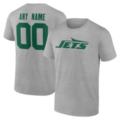 New York Jets Big & Tall Team Authentic Custom T-Shirt Gray | NFL