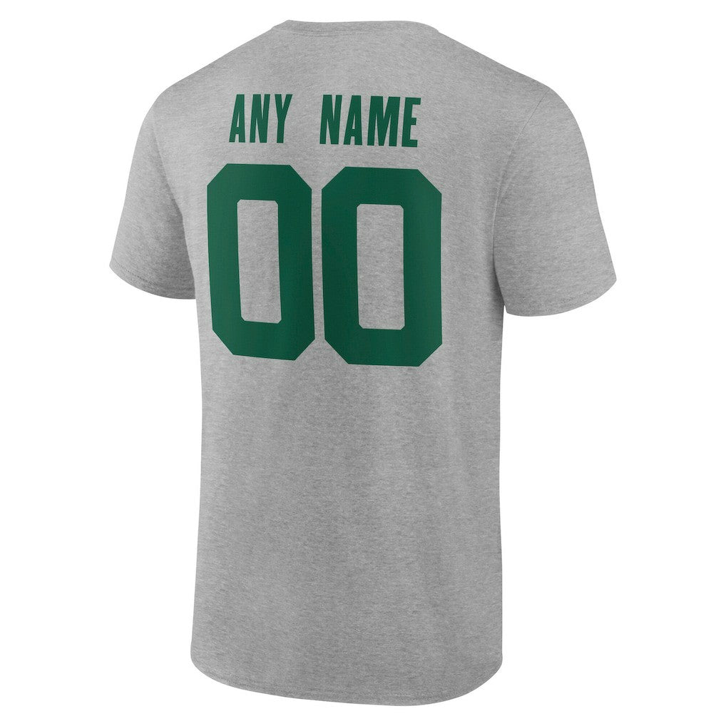 New York Jets Big & Tall Team Authentic Custom T-Shirt Gray | NFL