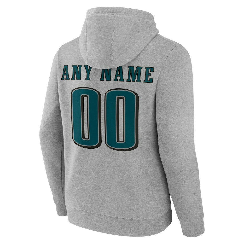 Philadelphia Eagles Big & Tall Team Authentic Custom Hoodie Gray | NFL