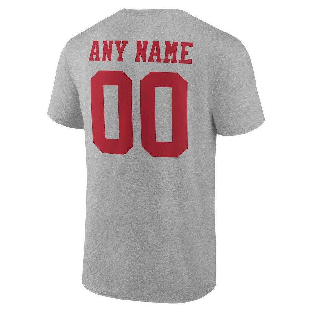 San Francisco 49ers Big & Tall Team Authentic Custom T-Shirt Gray | NFL
