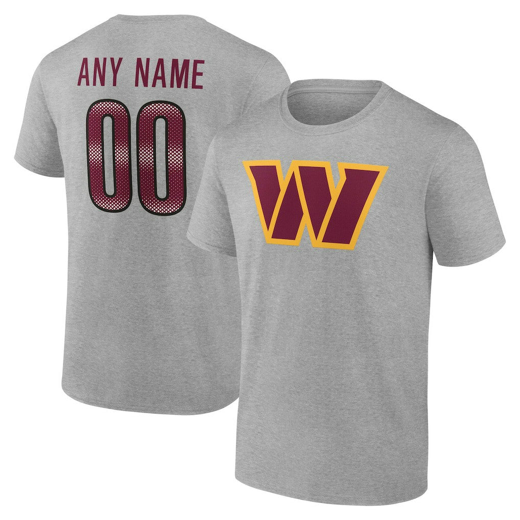 Washington Commanders Big & Tall Team Authentic Custom T-Shirt Gray | NFL