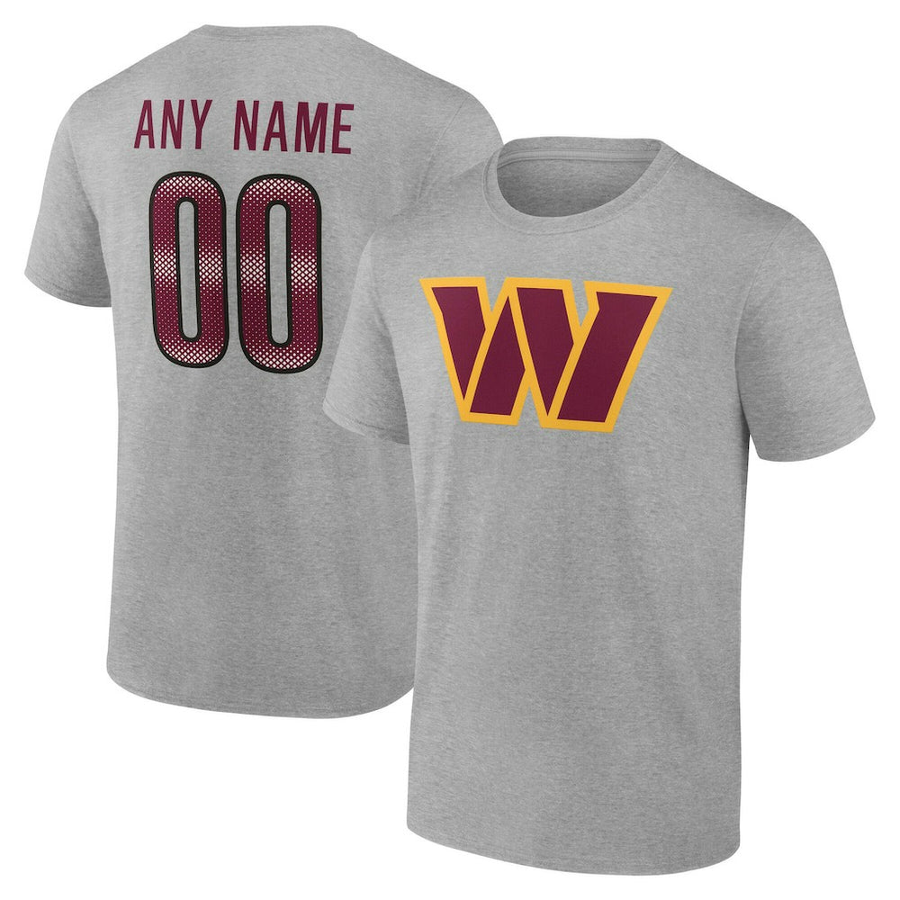 Washington Commanders Big & Tall Team Authentic Custom T-Shirt Gray | NFL