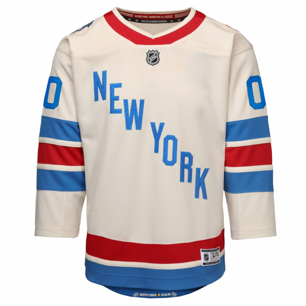 New York Rangers Outerstuff Youth 2026 NHL Winter Classic Premier Custom Jersey - White - NHL