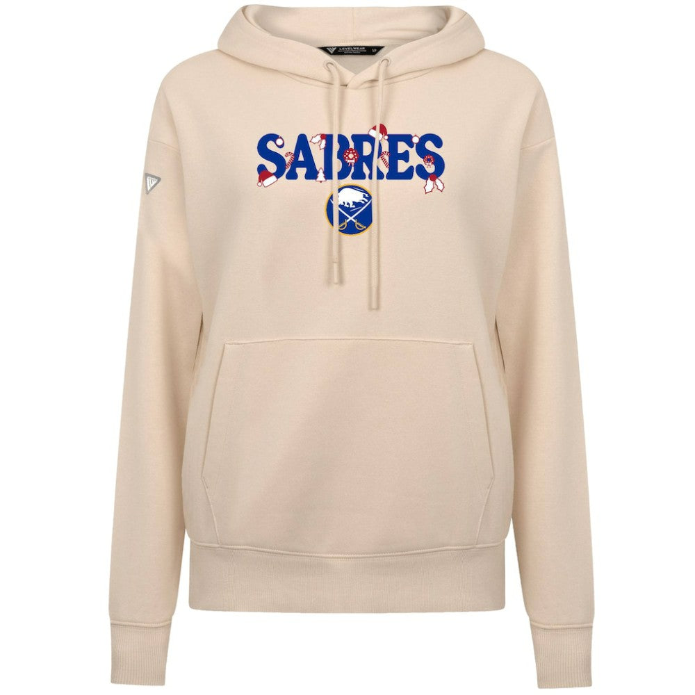 Buffalo Sabres Levelwear Women's Festive Holiday Adorn Hoodie - Khaki - NHL