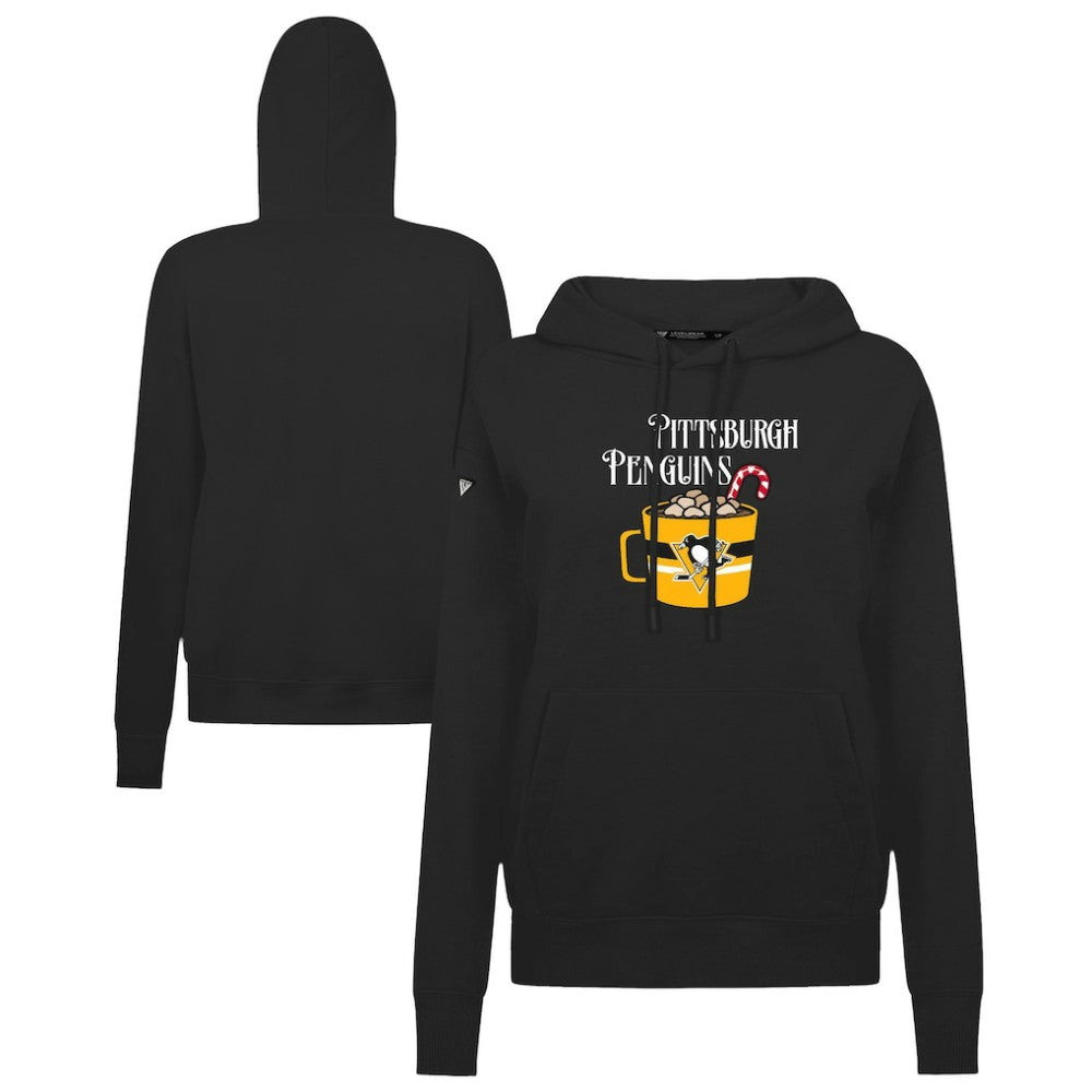 Pittsburgh Penguins Levelwear Women's Mellow Holiday Adorn Hoodie - Black - NHL