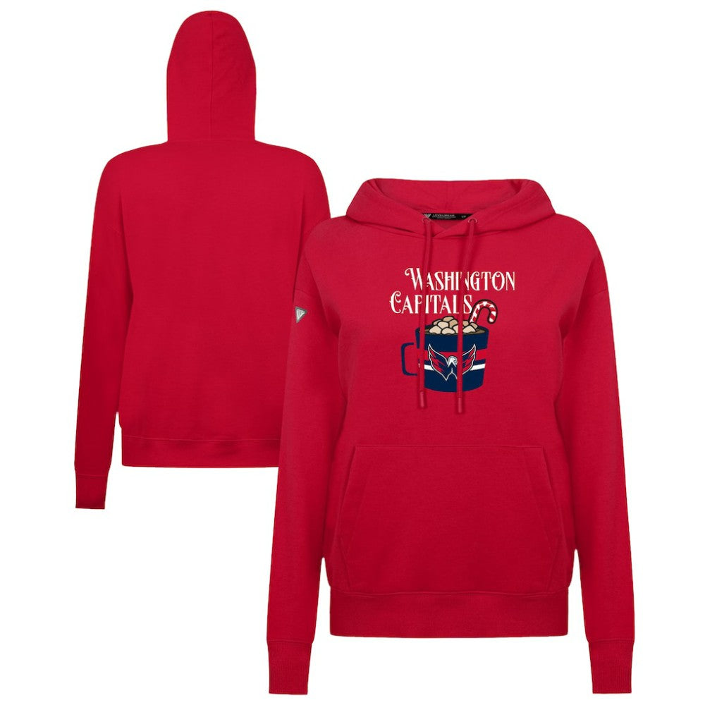 Washington Capitals Levelwear Women's Mellow Holiday Adorn Hoodie - Red - NHL