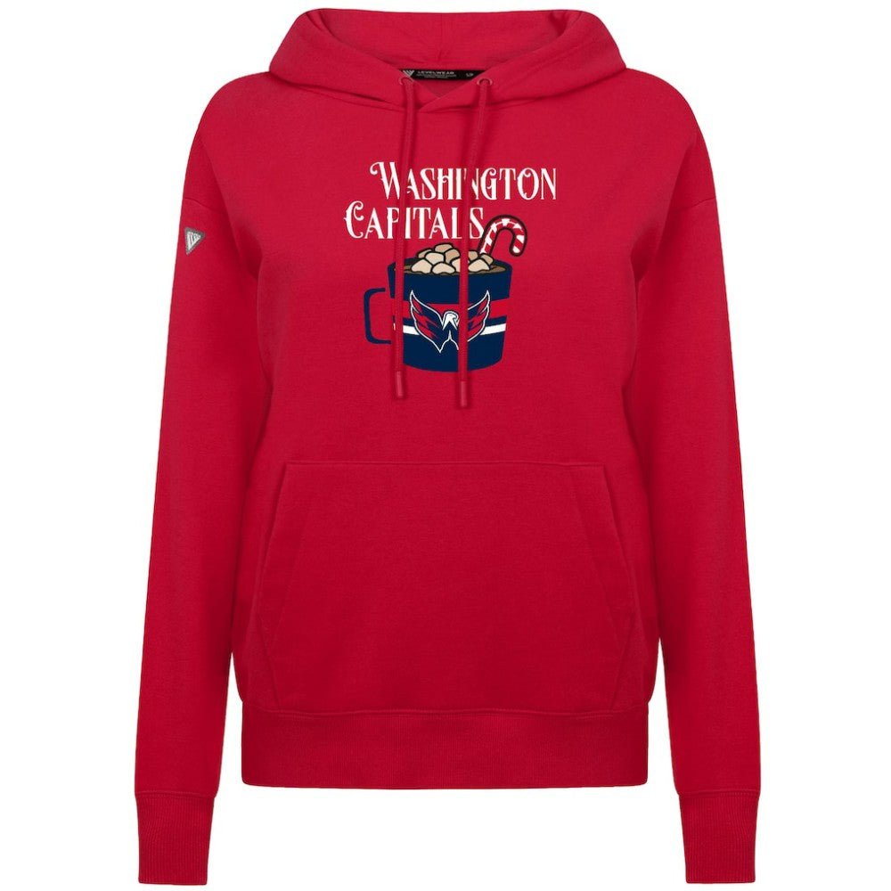 Washington Capitals Levelwear Women's Mellow Holiday Adorn Hoodie - Red - NHL
