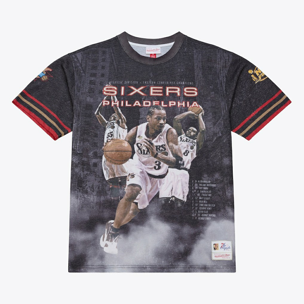Philadelphia 76ers Hardwood Classics Originals Collection 2000-2001 Team Roster T-Shirt Black - NBA