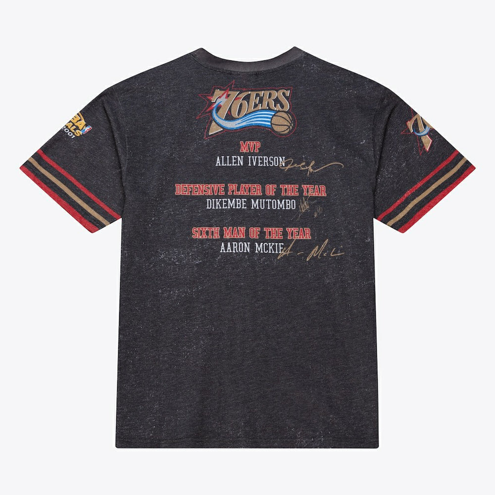 Philadelphia 76ers Hardwood Classics Originals Collection 2000-2001 Team Roster T-Shirt Black - NBA