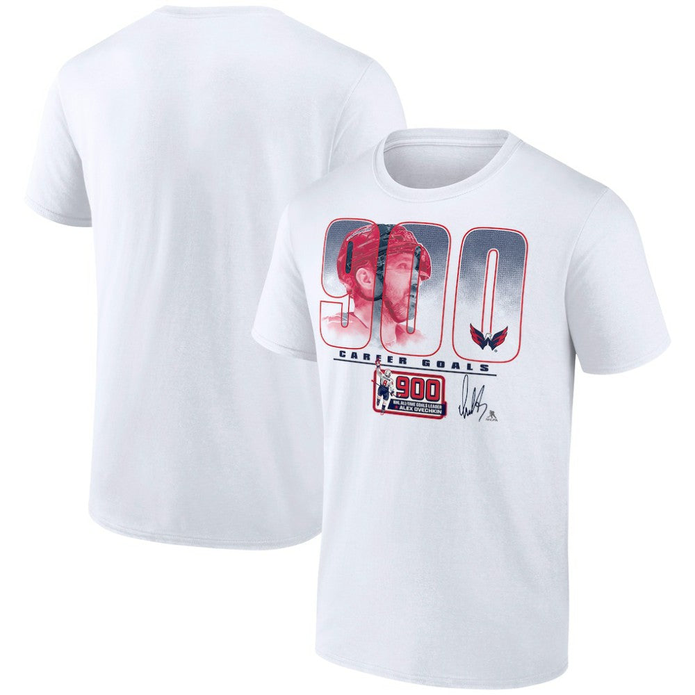 Alexander Ovechkin Washington Capitals 900th Career Goal T-Shirt - White - NHL