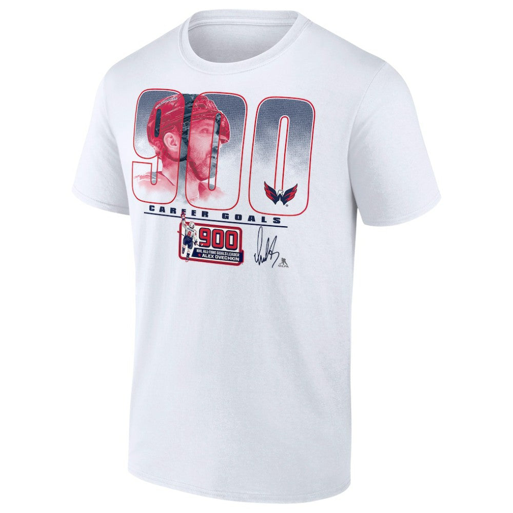 Alexander Ovechkin Washington Capitals 900th Career Goal T-Shirt - White - NHL