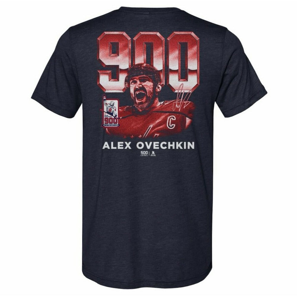 Alexander Ovechkin Washington Capitals 500 Level 900th Career Goal Tri-Blend T-Shirt - Navy - NHL