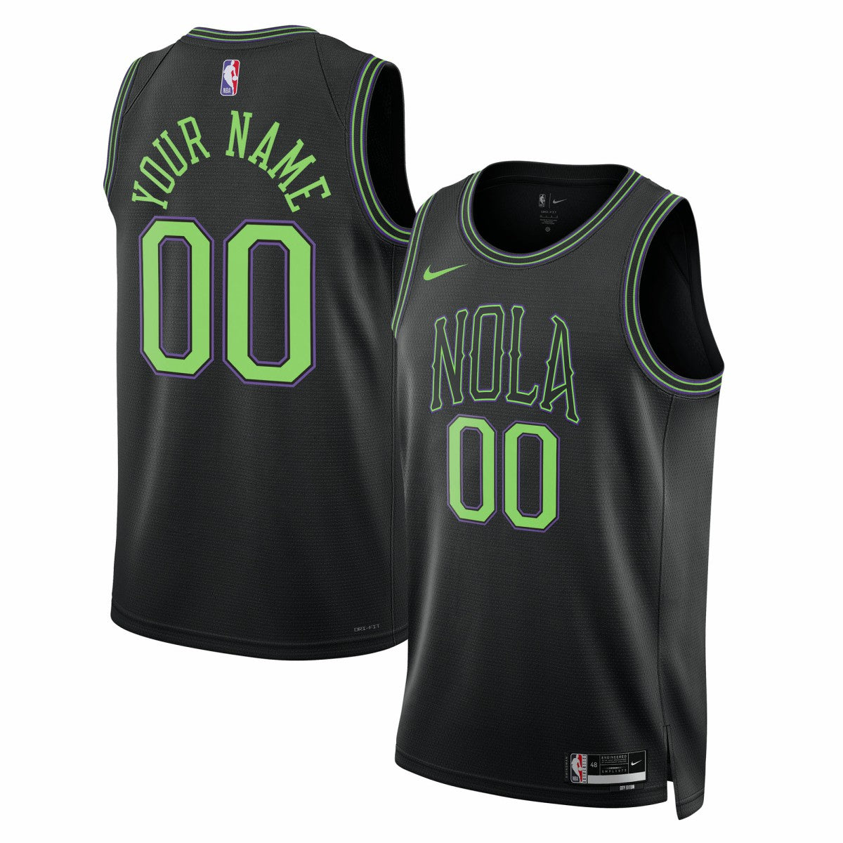 New Orleans Pelicans Unisex 2025/26 City Edition Swingman Custom Jersey Black - NBA