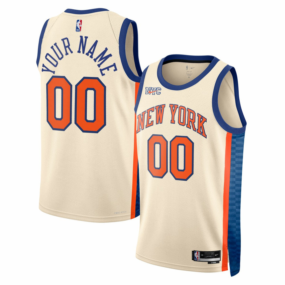 New York Knicks Unisex 2025/26 City Edition Swingman Custom Jersey Cream - NBA
