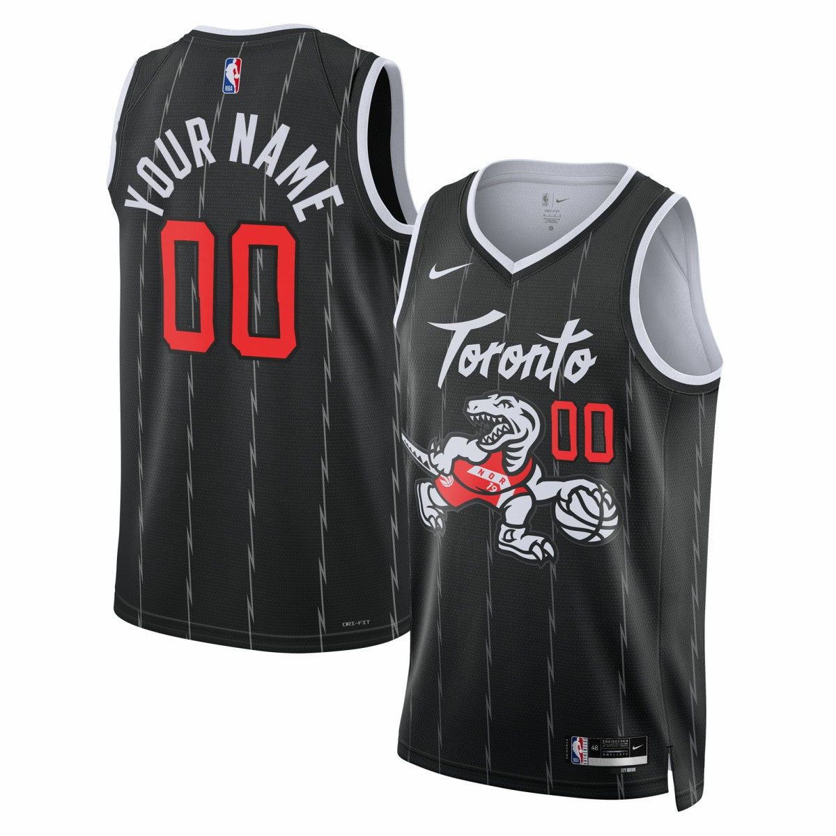 Toronto Raptors Unisex 2025/26 City Edition Swingman Custom Jersey Black - NBA