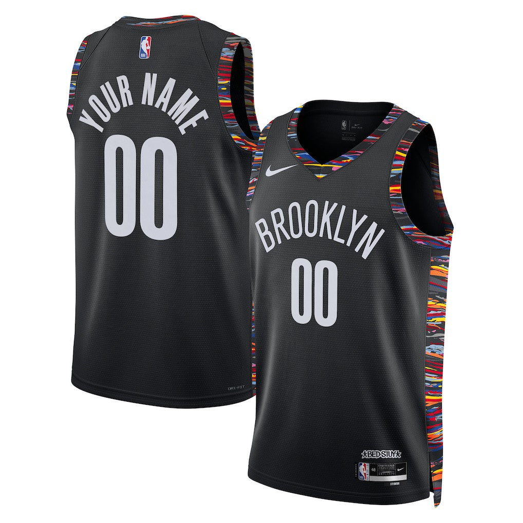 Brooklyn Nets Unisex 2025/26 City Edition Swingman Custom Jersey Black - NBA