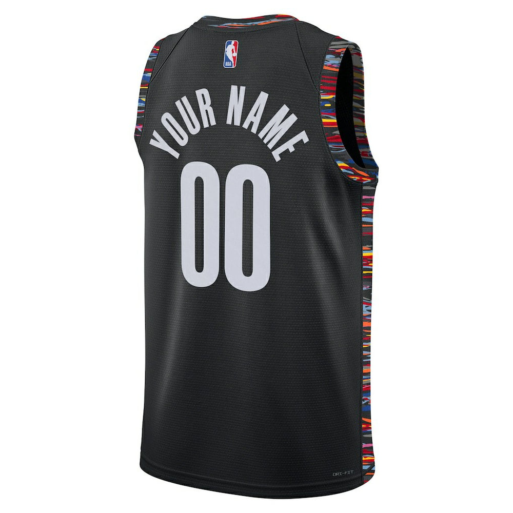 Brooklyn Nets Unisex 2025/26 City Edition Swingman Custom Jersey Black - NBA