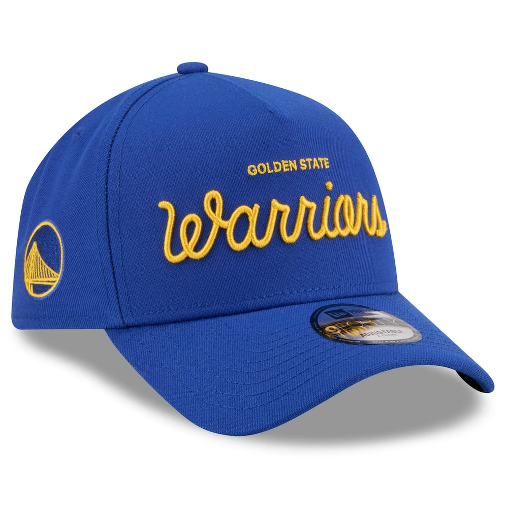 Golden State Warriors x Malbon Golf Unisex 9FORTY A-Frame Adjustable Hat Royal - NBA
