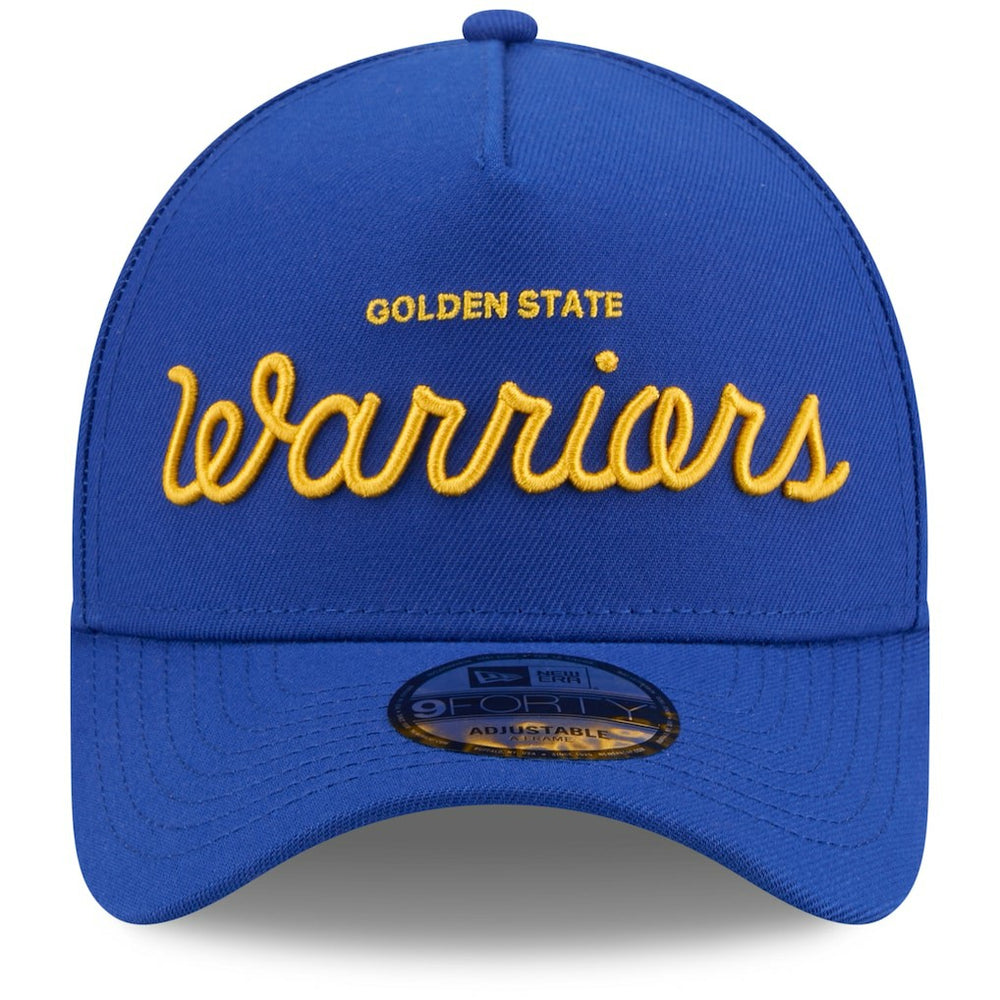 Golden State Warriors x Malbon Golf Unisex 9FORTY A-Frame Adjustable Hat Royal - NBA