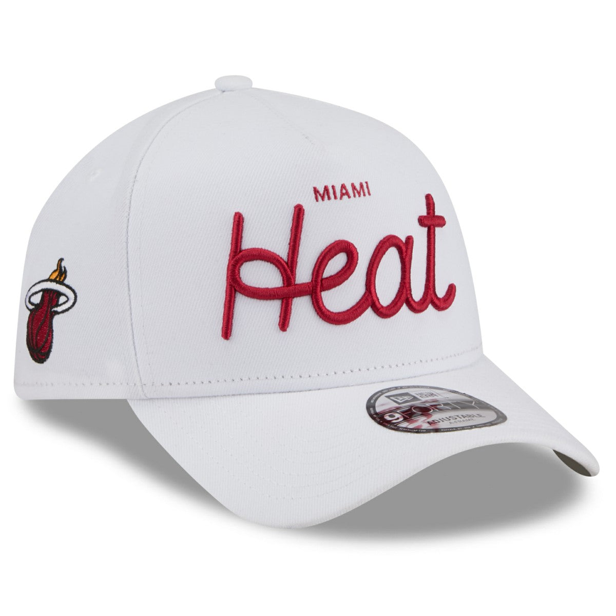 Miami Heat x Malbon Golf Unisex 9FORTY A-Frame Adjustable Hat White - NBA