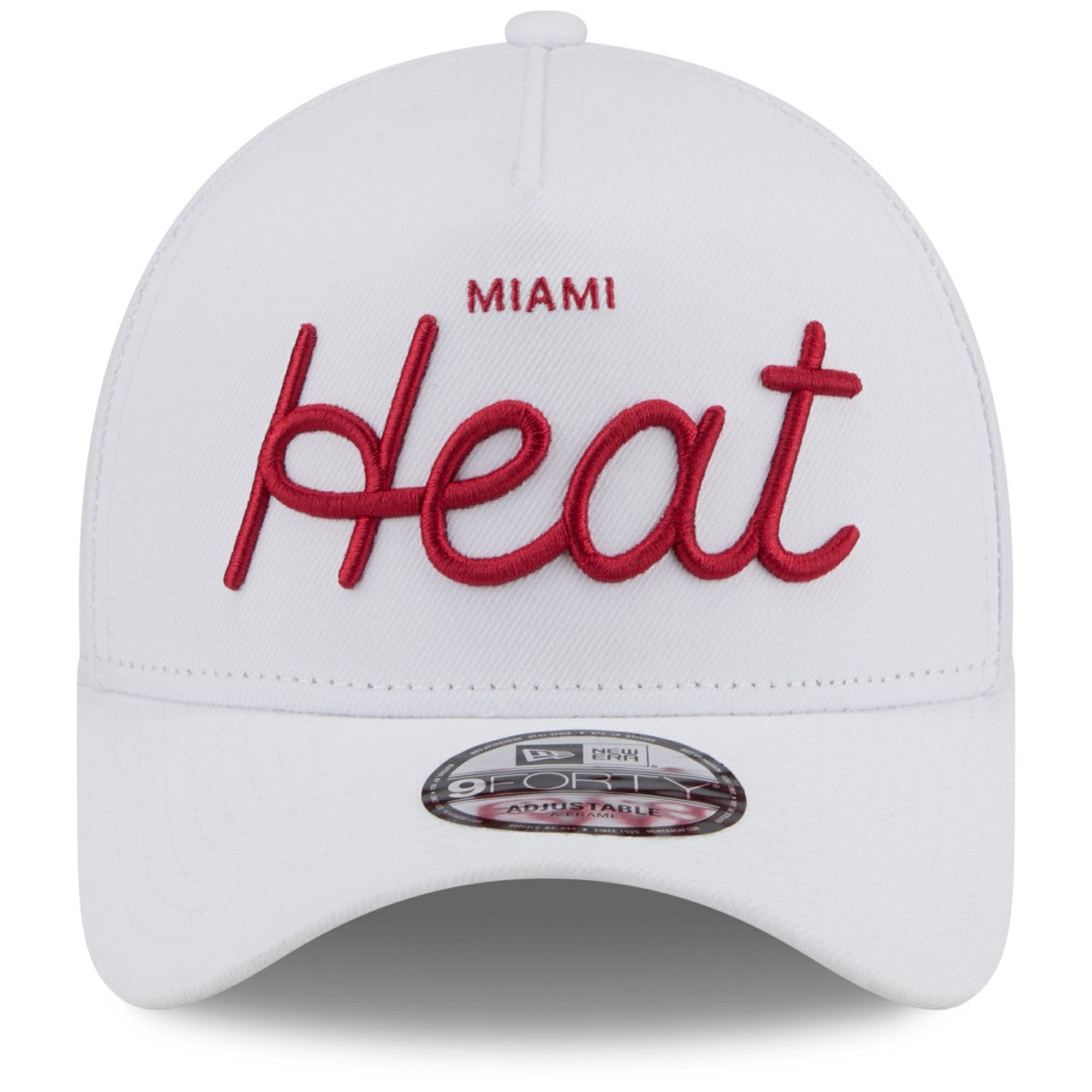 Miami Heat x Malbon Golf Unisex 9FORTY A-Frame Adjustable Hat White - NBA