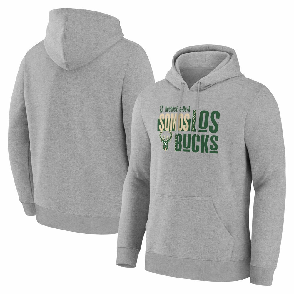 Milwaukee Bucks Noches Training Hoodie Gray - NBA