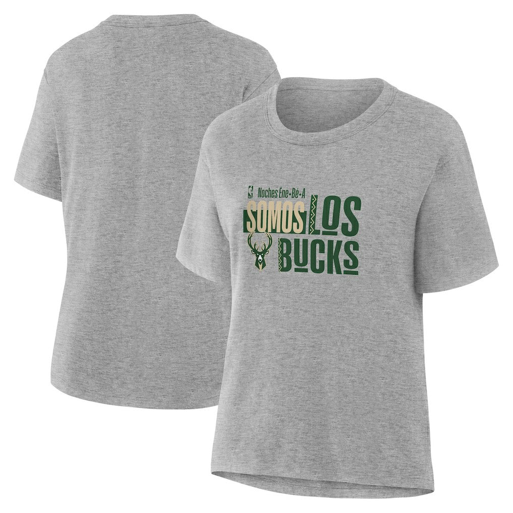 Milwaukee Bucks Women's Noches Training T-Shirt Gray - NBA