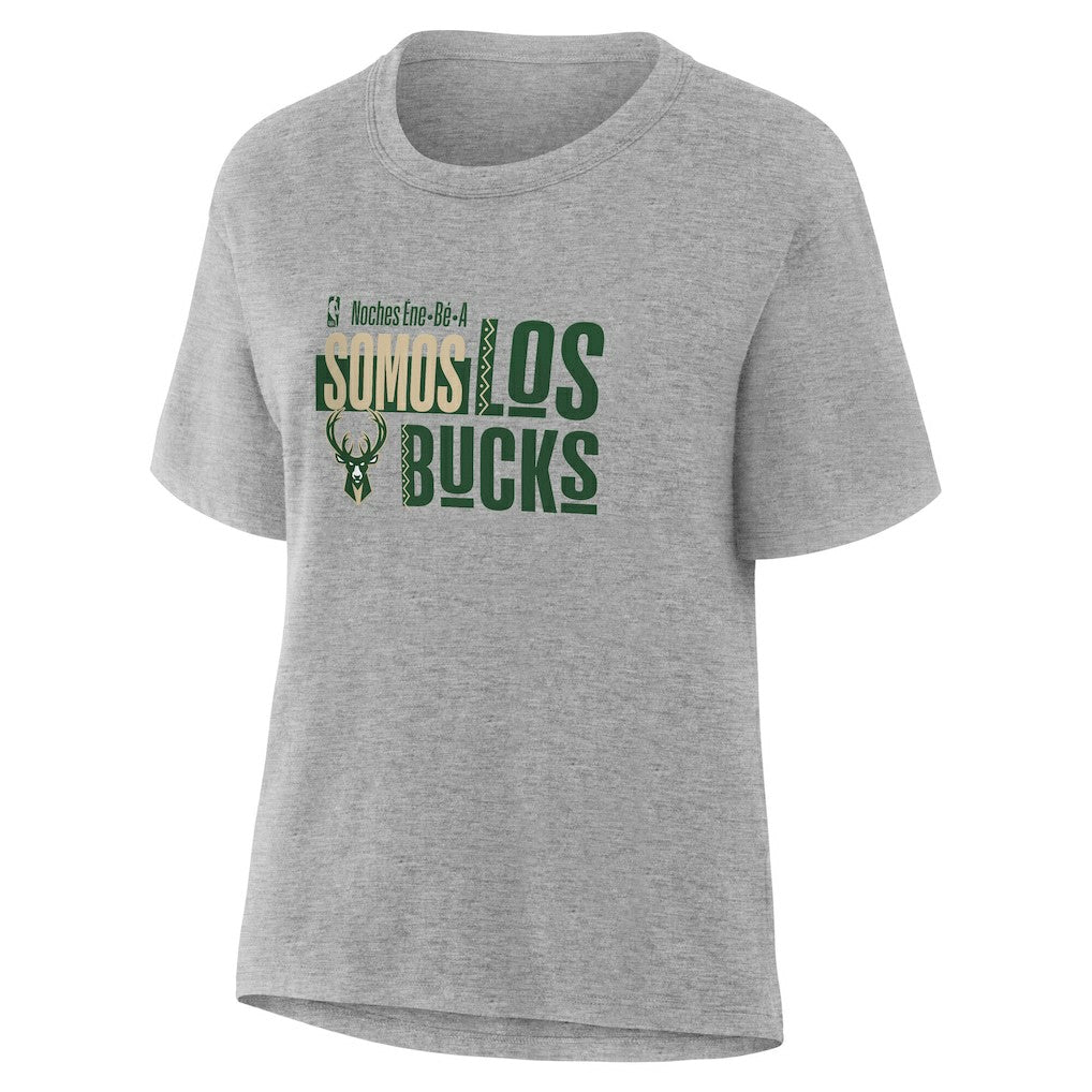 Milwaukee Bucks Women's Noches Training T-Shirt Gray - NBA