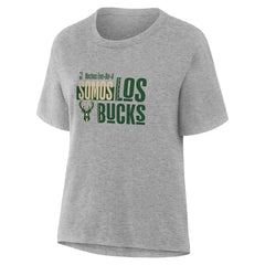 Milwaukee Bucks Women's Noches Training T-Shirt Gray - NBA