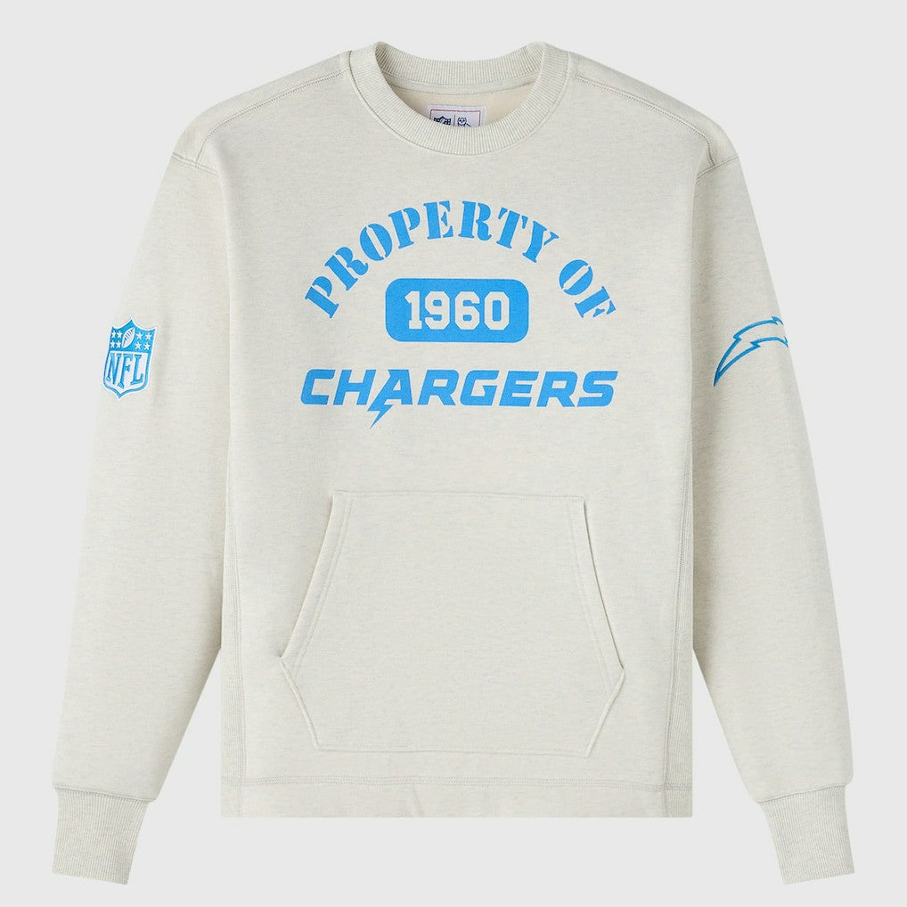 Los Angeles Chargers OVO x NFL Unisex Fleece Sweatshirt Heather Gray | NFL