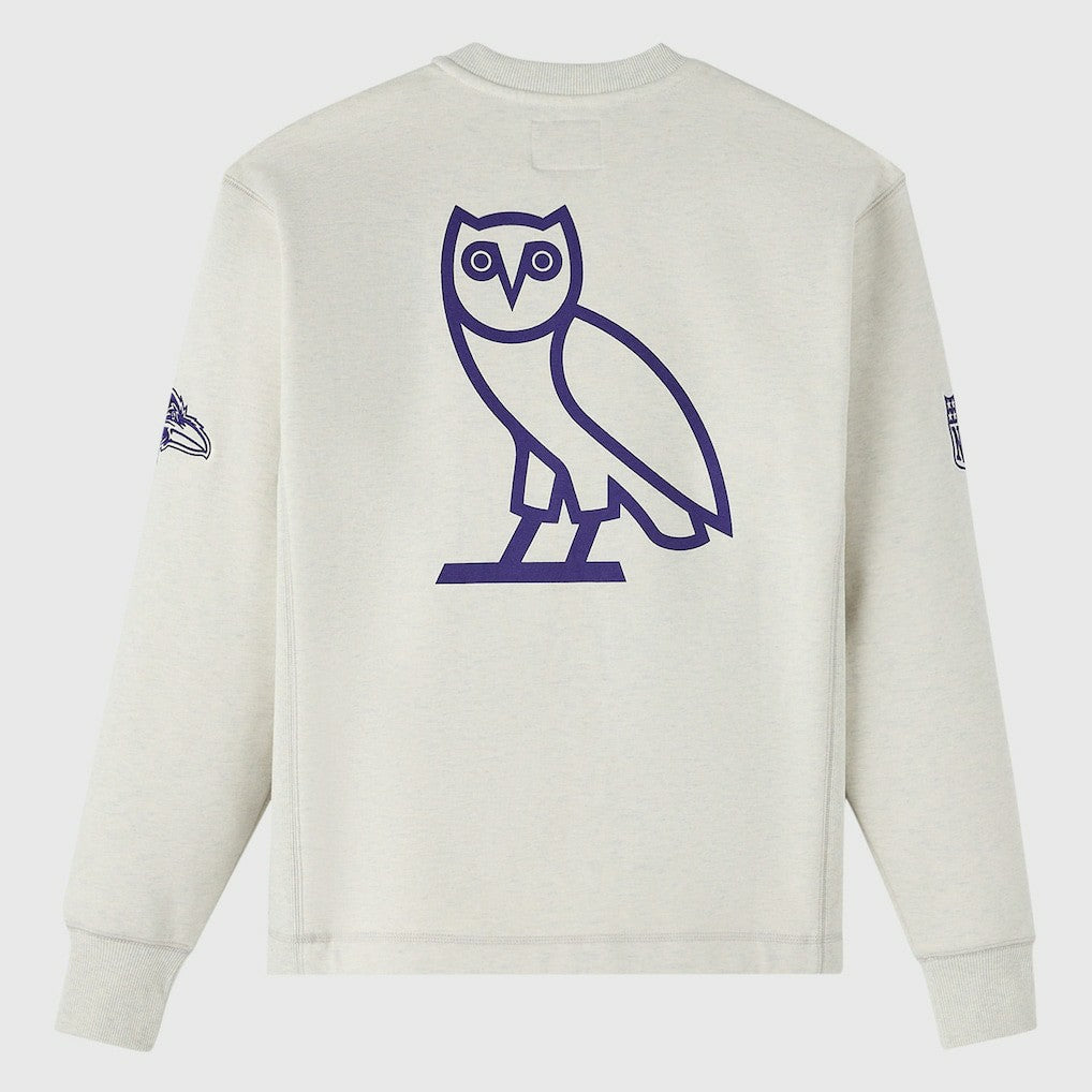 Baltimore Ravens OVO x NFL Unisex Fleece Sweatshirt Heather Gray | NFL
