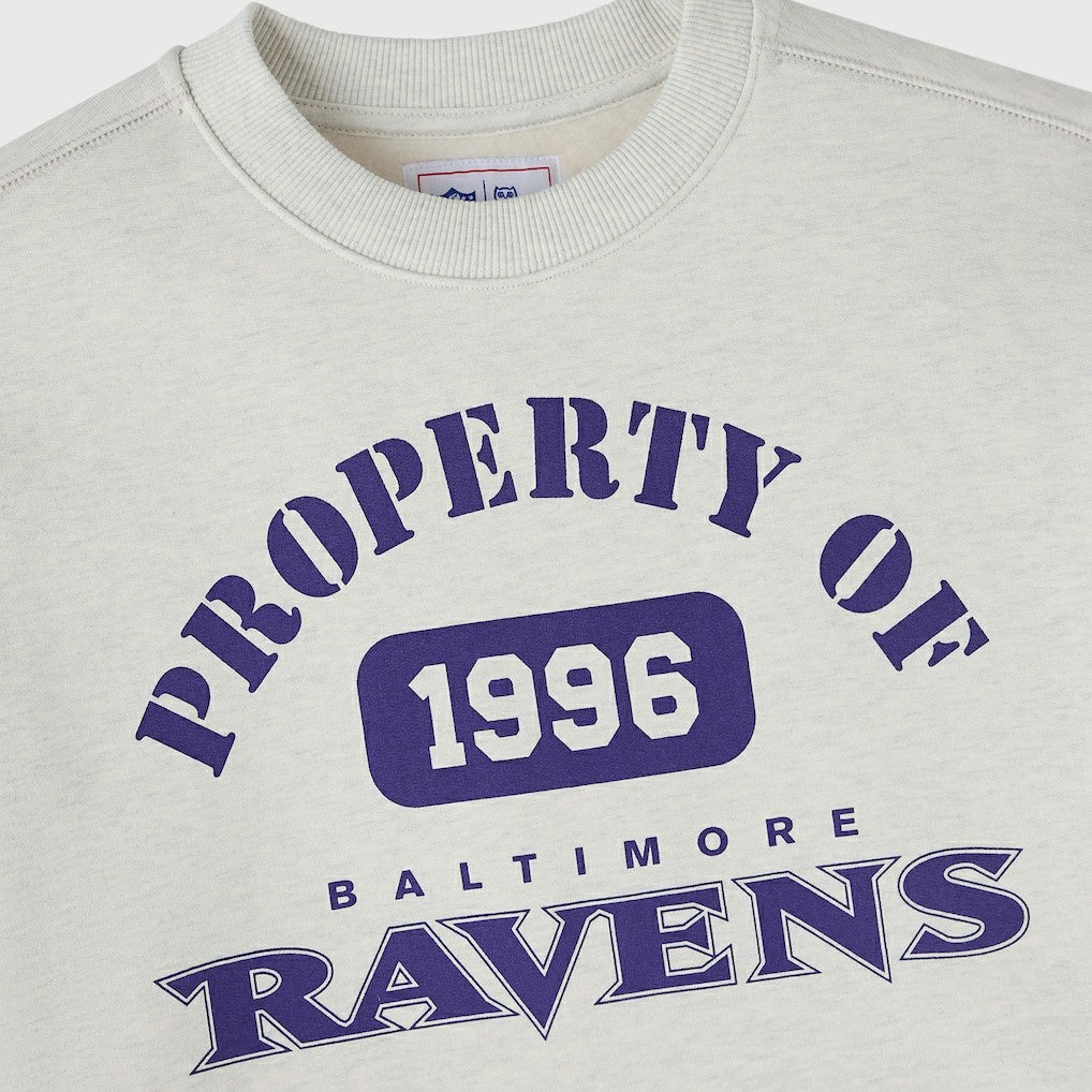 Baltimore Ravens OVO x NFL Unisex Fleece Sweatshirt Heather Gray | NFL