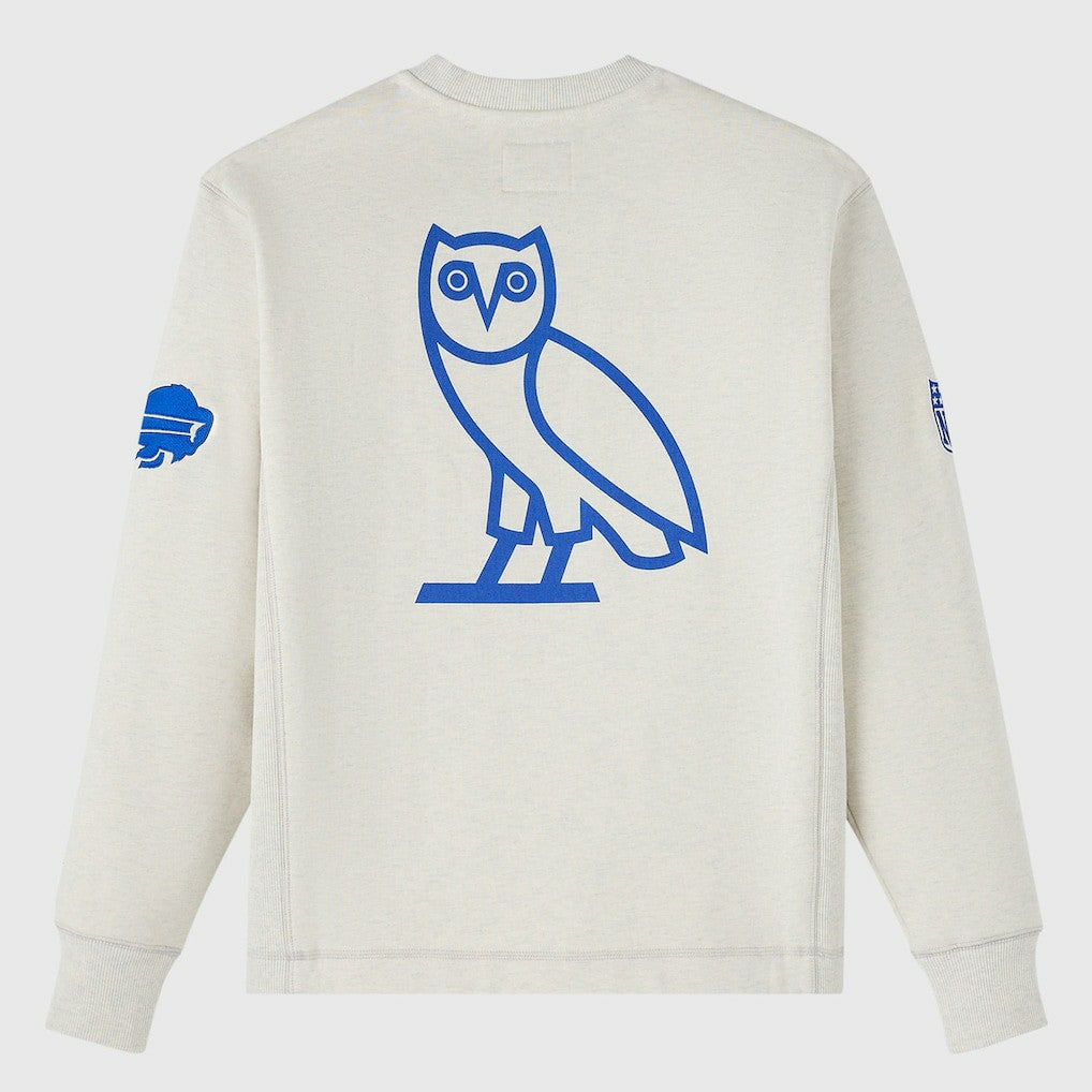 Buffalo Bills OVO x NFL Unisex Fleece Sweatshirt Heather Gray | NFL