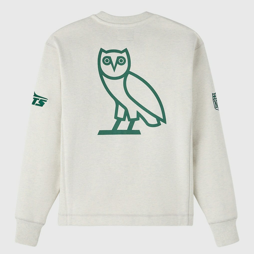 New York Jets OVO x NFL Unisex Fleece Sweatshirt Heather Gray | NFL