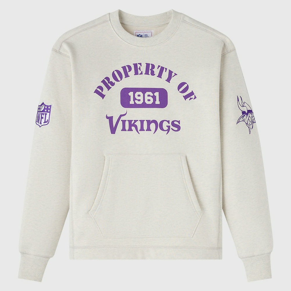 Minnesota Vikings OVO x NFL Unisex Fleece Sweatshirt Heather Gray | NFL