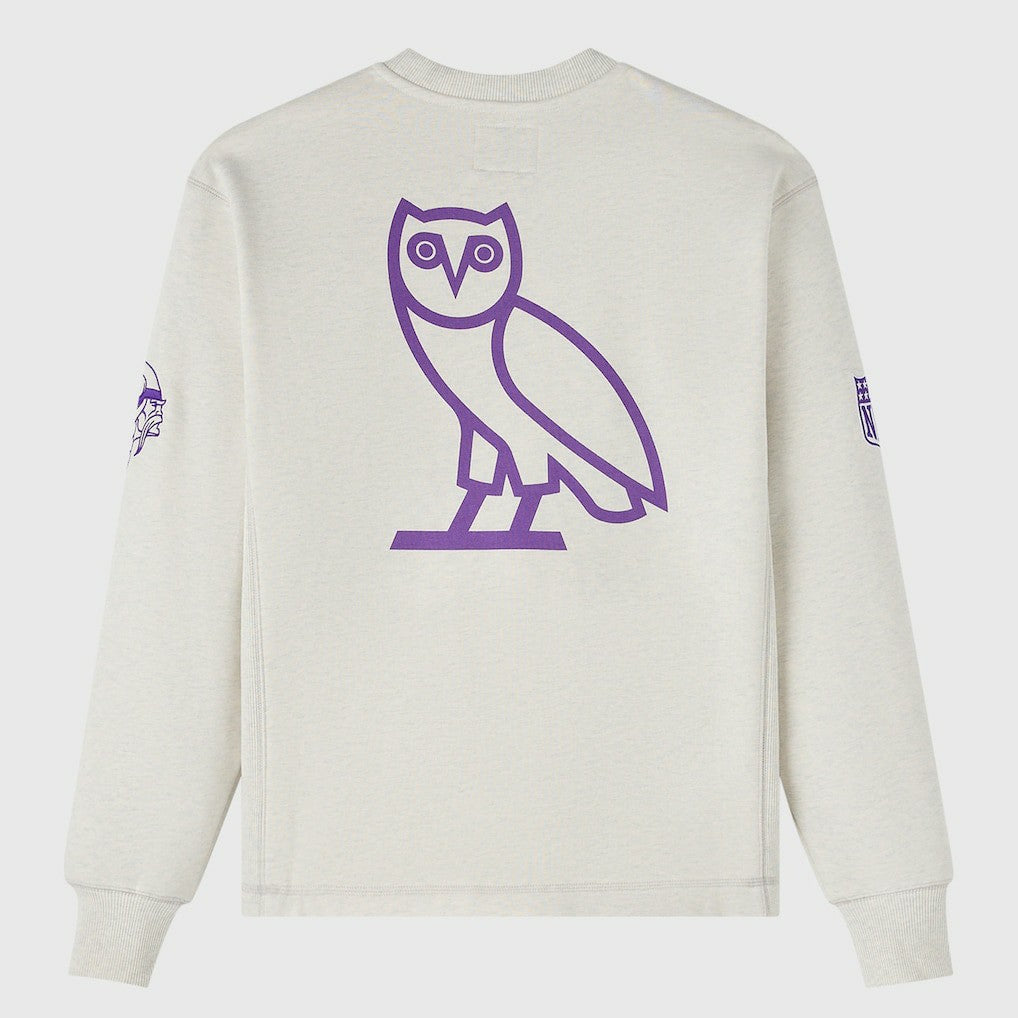 Minnesota Vikings OVO x NFL Unisex Fleece Sweatshirt Heather Gray | NFL