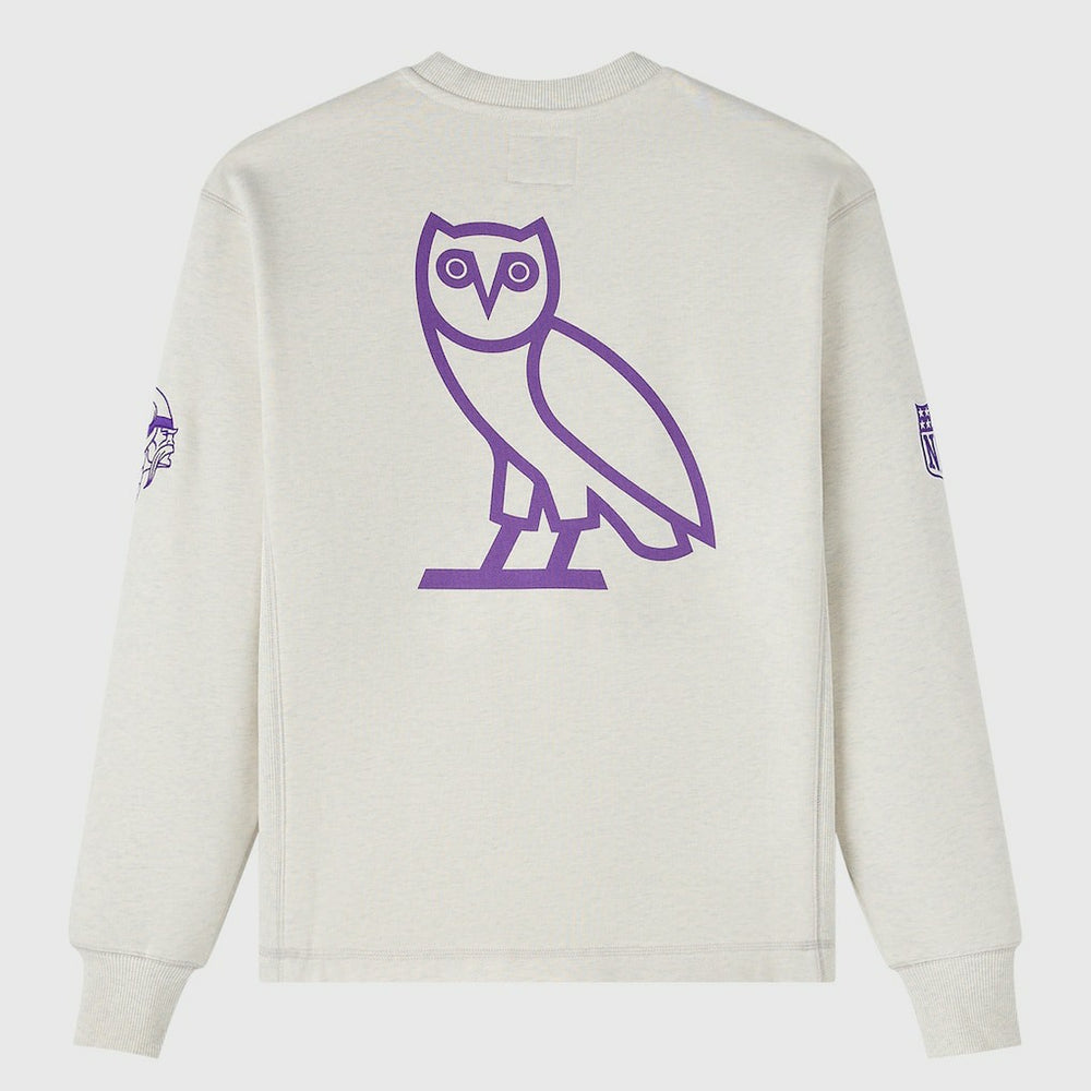 Minnesota Vikings OVO x NFL Unisex Fleece Sweatshirt Heather Gray | NFL