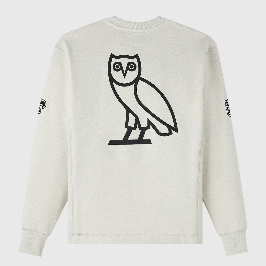 New Orleans Saints OVO x NFL Unisex Fleece Sweatshirt Heather Gray | NFL