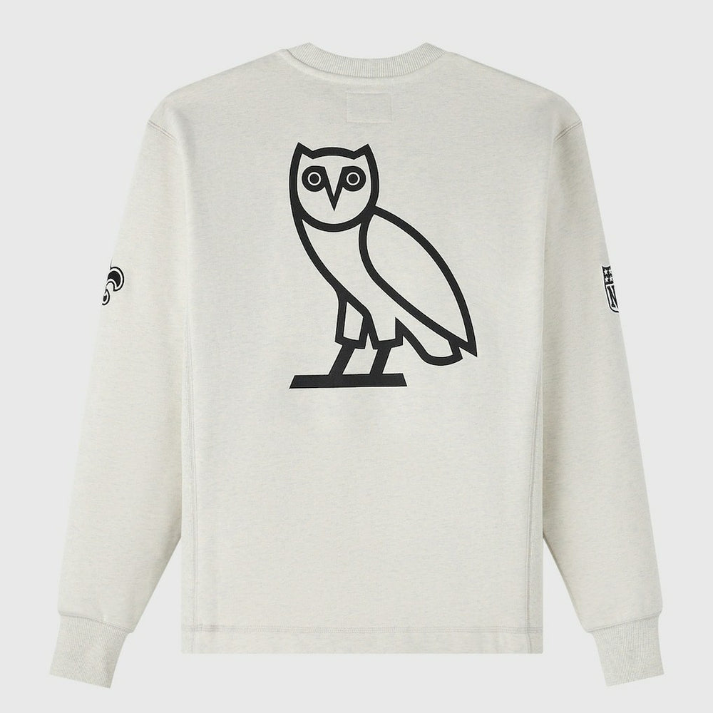 New Orleans Saints OVO x NFL Unisex Fleece Sweatshirt Heather Gray | NFL
