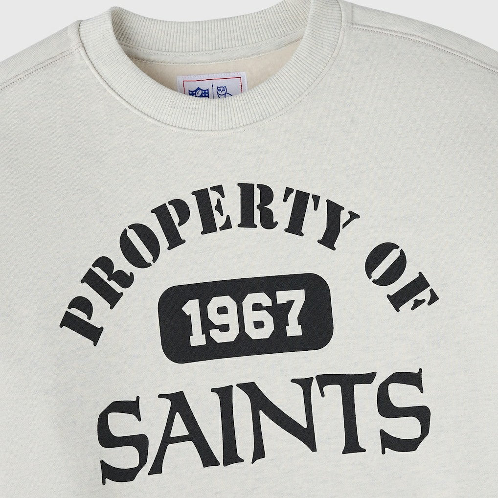 New Orleans Saints OVO x NFL Unisex Fleece Sweatshirt Heather Gray | NFL