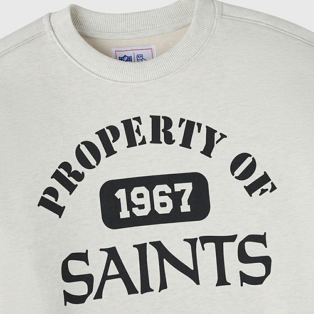 New Orleans Saints OVO x NFL Unisex Fleece Sweatshirt Heather Gray | NFL