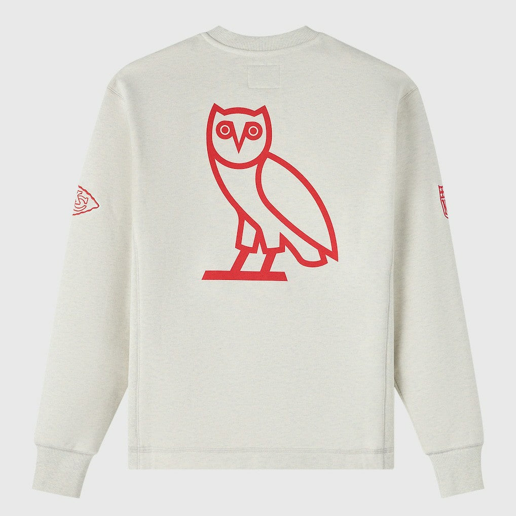 Kansas City Chiefs OVO x NFL Unisex Fleece Sweatshirt Heather Gray | NFL