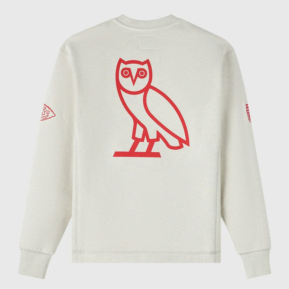 Kansas City Chiefs OVO x NFL Unisex Fleece Sweatshirt Heather Gray | NFL