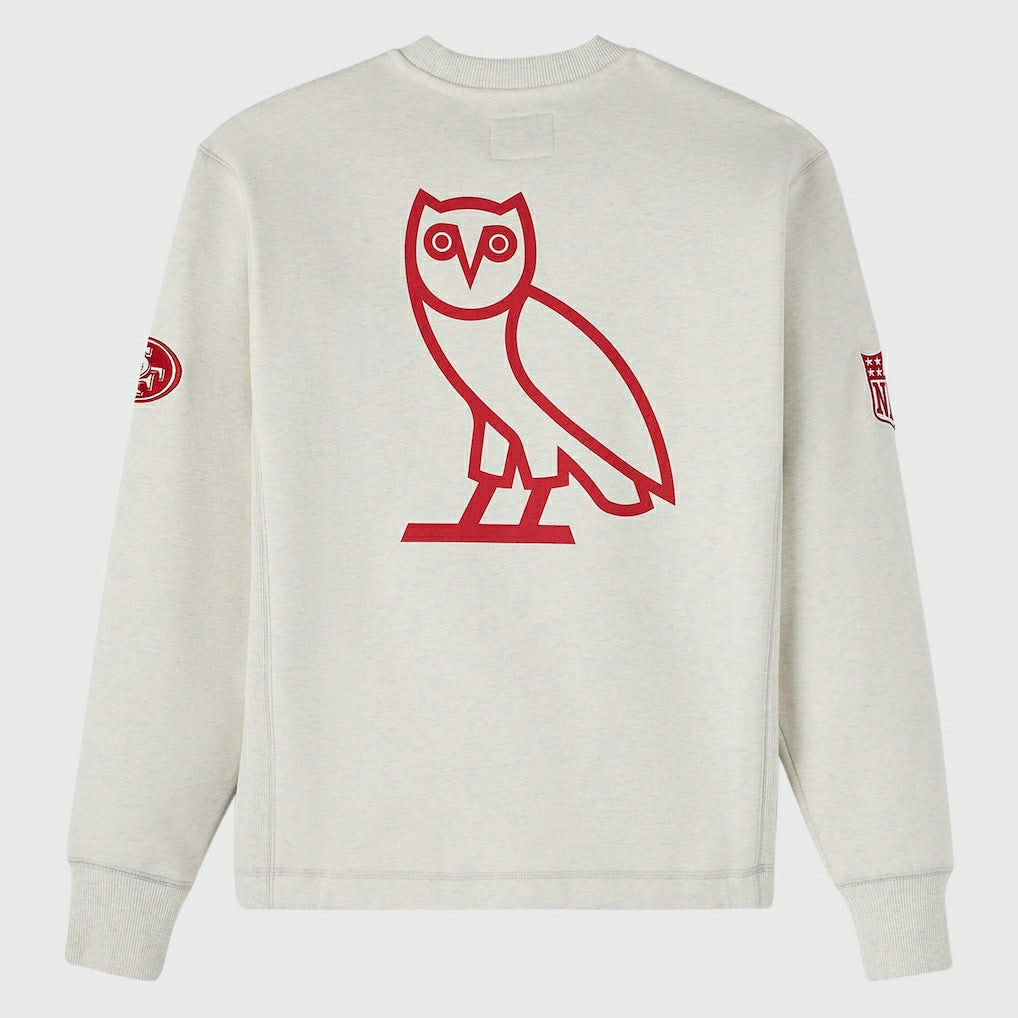 San Francisco 49ers OVO x NFL Unisex Fleece Sweatshirt Heather Gray | NFL