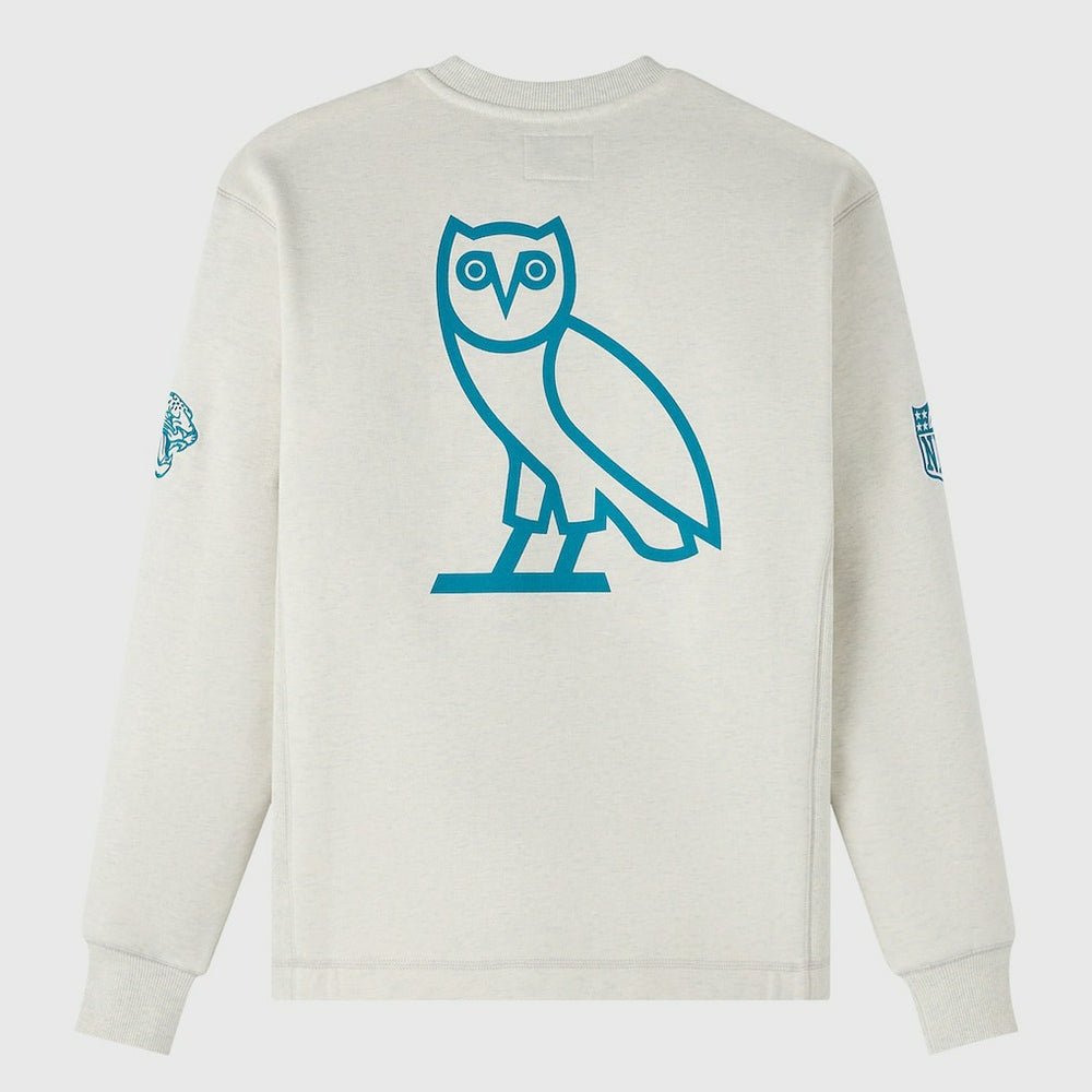 Jacksonville Jaguars OVO x NFL Unisex Fleece Sweatshirt Heather Gray | NFL