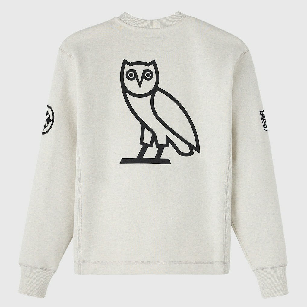 Pittsburgh Steelers OVO x NFL Unisex Fleece Sweatshirt Heather Gray | NFL