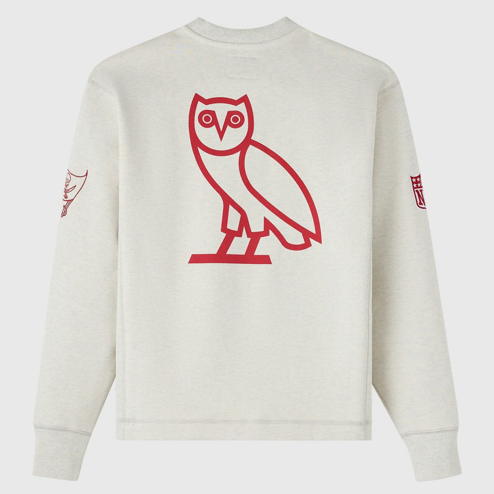 Tampa Bay Buccaneers OVO x NFL Unisex Fleece Sweatshirt Heather Gray | NFL