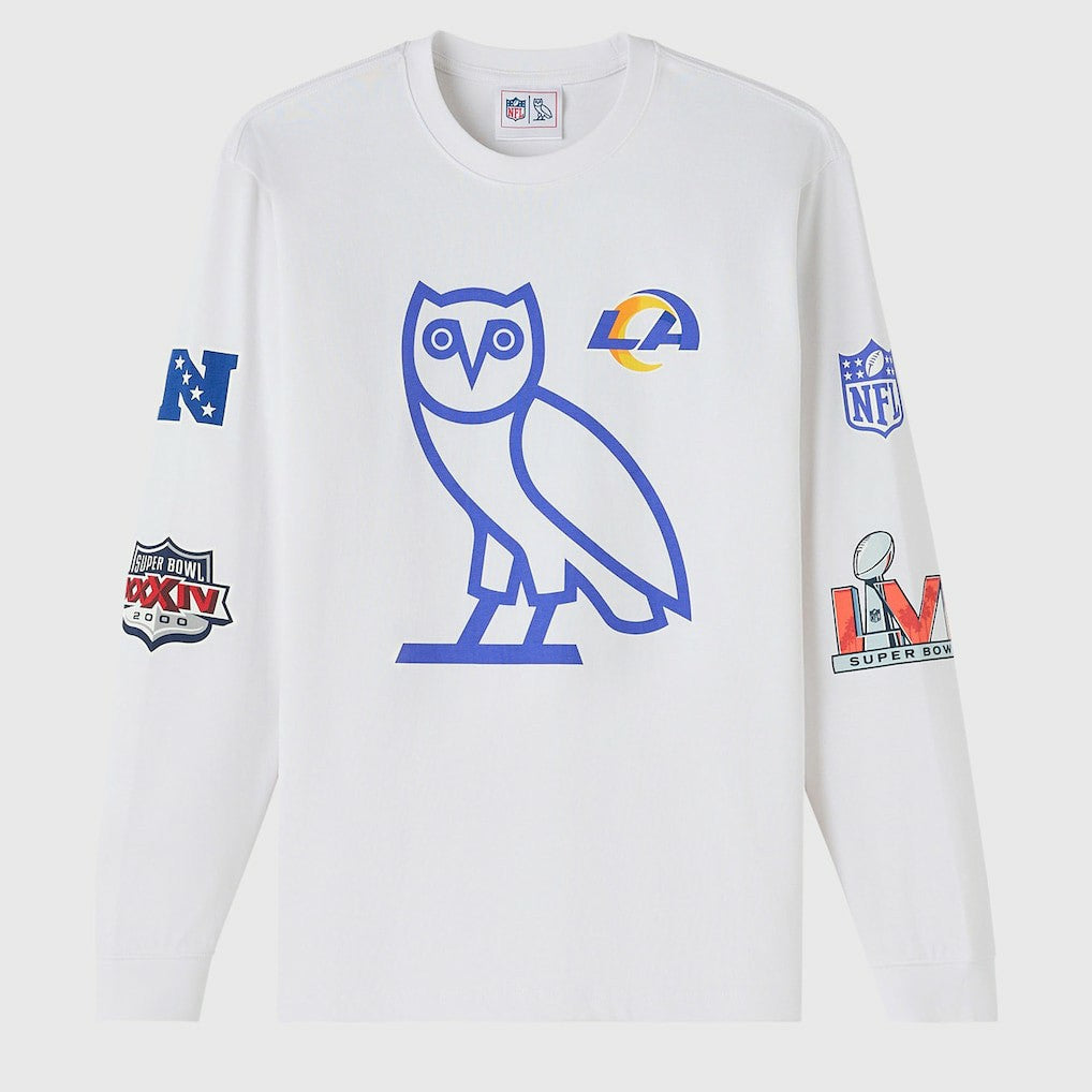 Los Angeles Rams OVO x NFL Unisex Long Sleeve T-Shirt White | NFL