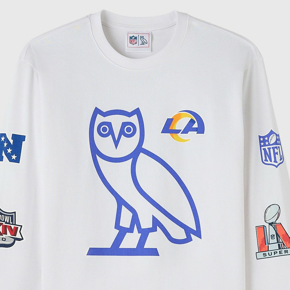 Los Angeles Rams OVO x NFL Unisex Long Sleeve T-Shirt White | NFL