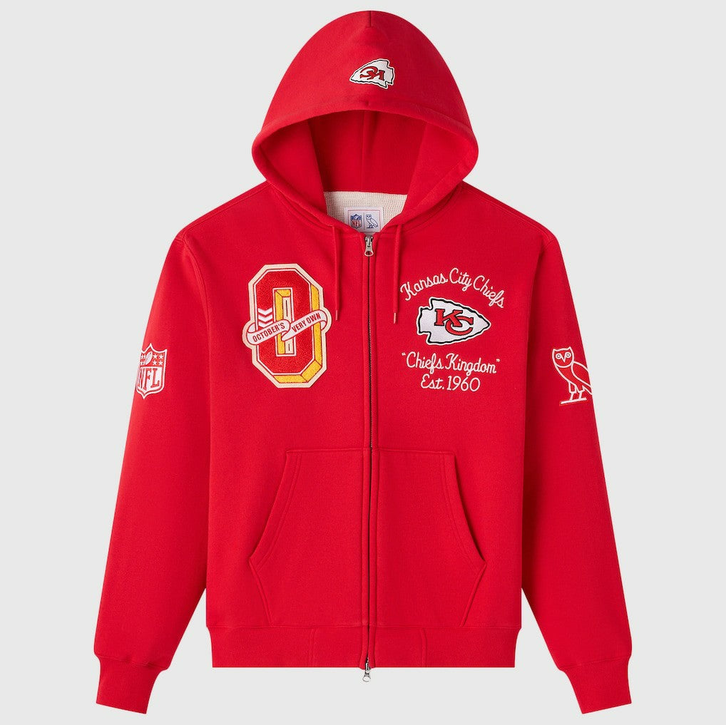 Kansas City Chiefs OVO x NFL Unisex Full-Zip Waffle-Lined Hoodie Red | NFL